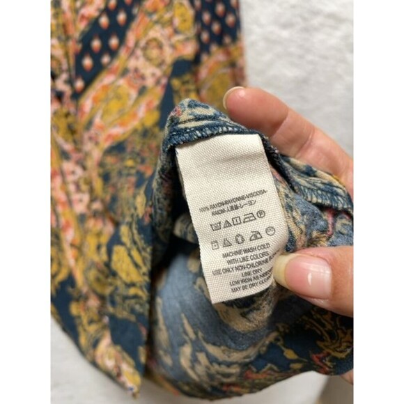 Free People Magic Mystery Tunic Size XS Boho Flared Sleeve V Neck Flowy Pattern - Picture 5 of 11